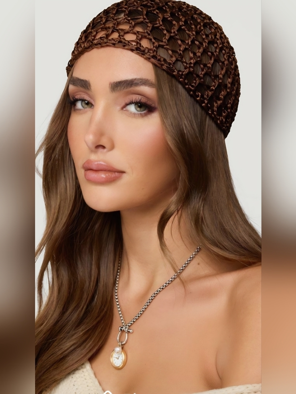 Crochet Mesh Stretch Beanie Bundle of 3 New